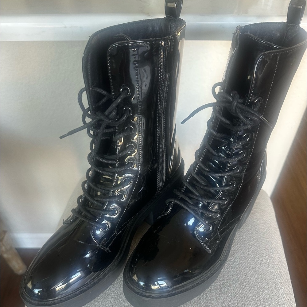 Nine West Black Patent Ankle Boots